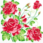 Салфетки 33х33 Красные розы Марго 20шт