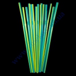 Трубочки (сине-желтая полоса) с гофрой 21см 1000шт