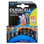 DURACELL TurboMax AAA батарейки алкалиновые 1.5V LR03 8шт Бельги