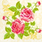 Салфетки 33х33 цветение  розы Марго 20шт