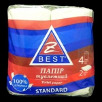 Туалетная бумага Z-ВЕST-30120 2сл. 4рул/150 целюл. белая Укр.