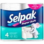 Туалетная бумага SELPAK 3сл/200 4рул. целлюлоза белая супер