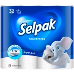 Туалетная бумага SELPAK 3сл/150отр 18,6м 32рул. целлюл. белая су