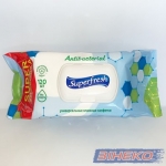 Салфетки влажные SuperFRESH 120шт Антибактер.+Клапан
